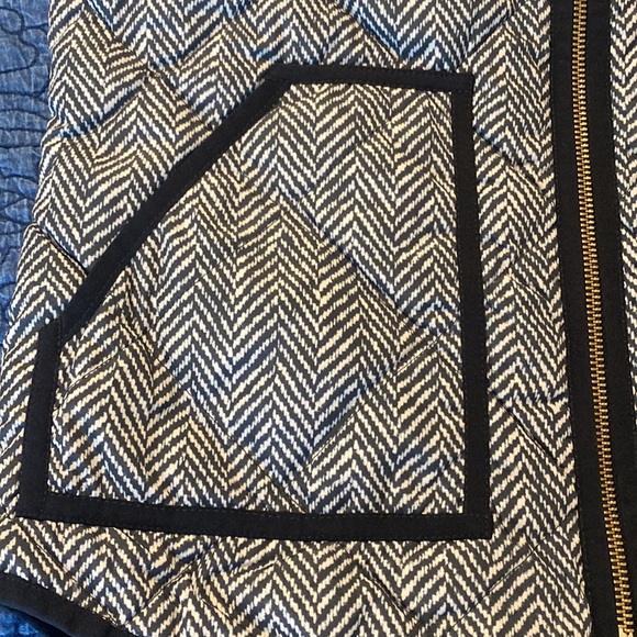 EUC JCrew Puffy Puffer Vest Herringbone Black and White Size XS - Picture 3 of 7